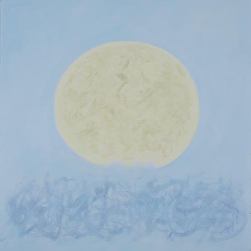 Writing on the Moon/Sun Oil on canvas 24x24 2011
